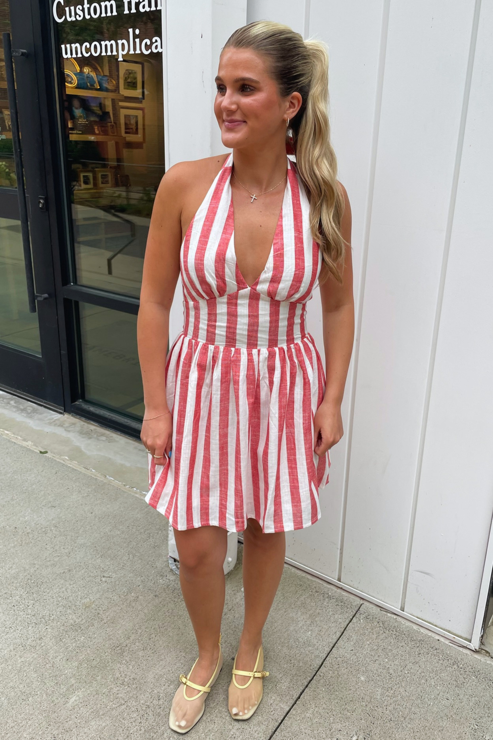 red stripe mini dress Boardwalk Chic Stripe Mini Dress M / red