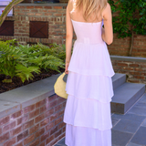 Strapless Tier Maxi Dress - White