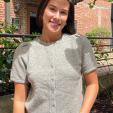 Nola Short Sleeve Button Down Cardigan - Brown