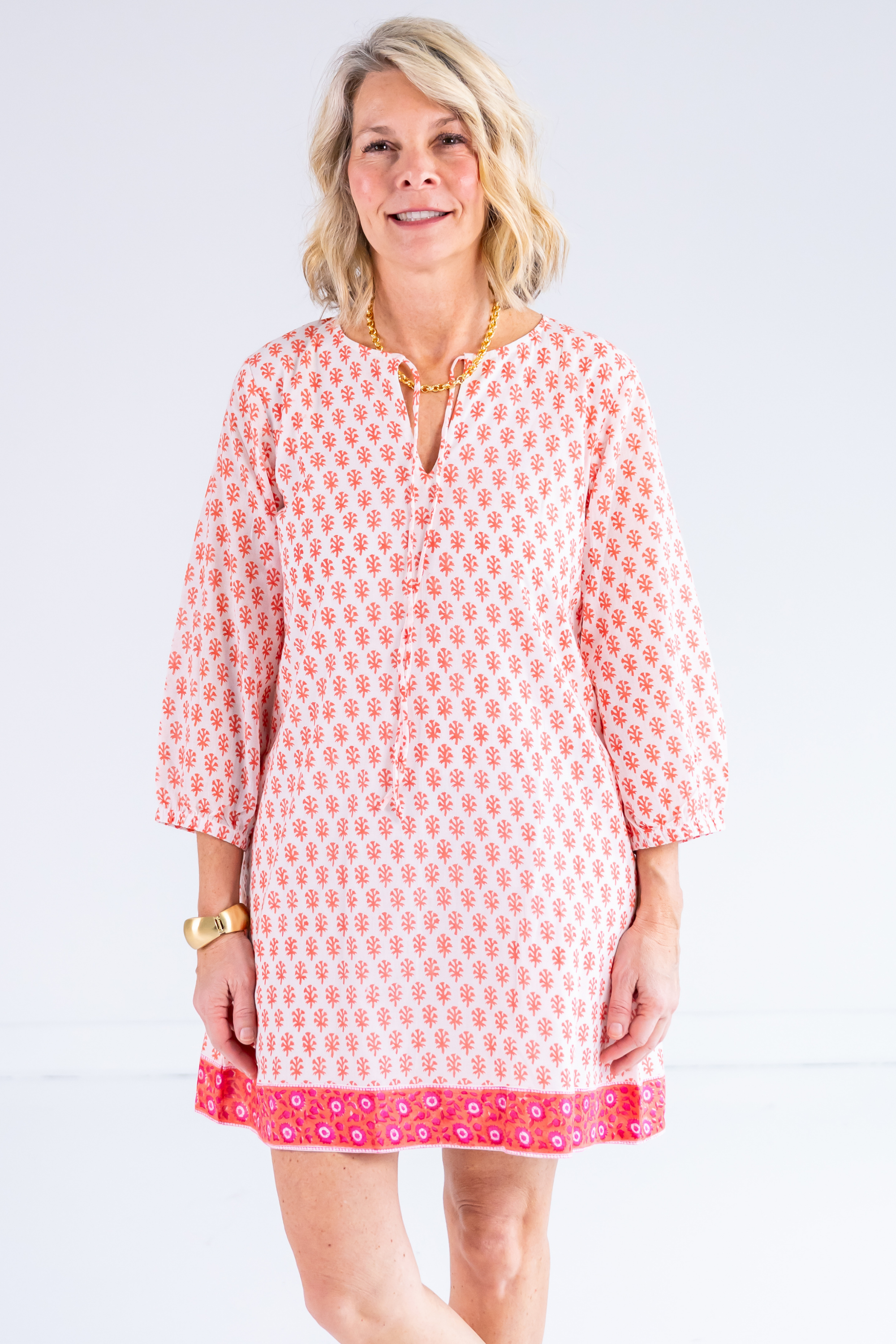 caftan mini dress Ines Caftan Mini Dress XL / Hibiscus Mosaic