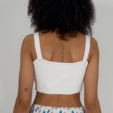 Tai Crochet Bralette Sweater - Pearl