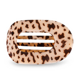 Large Flat Round Clip - Blonde Tortoise