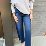 Gia High Rise Wide Leg - Dark Denim