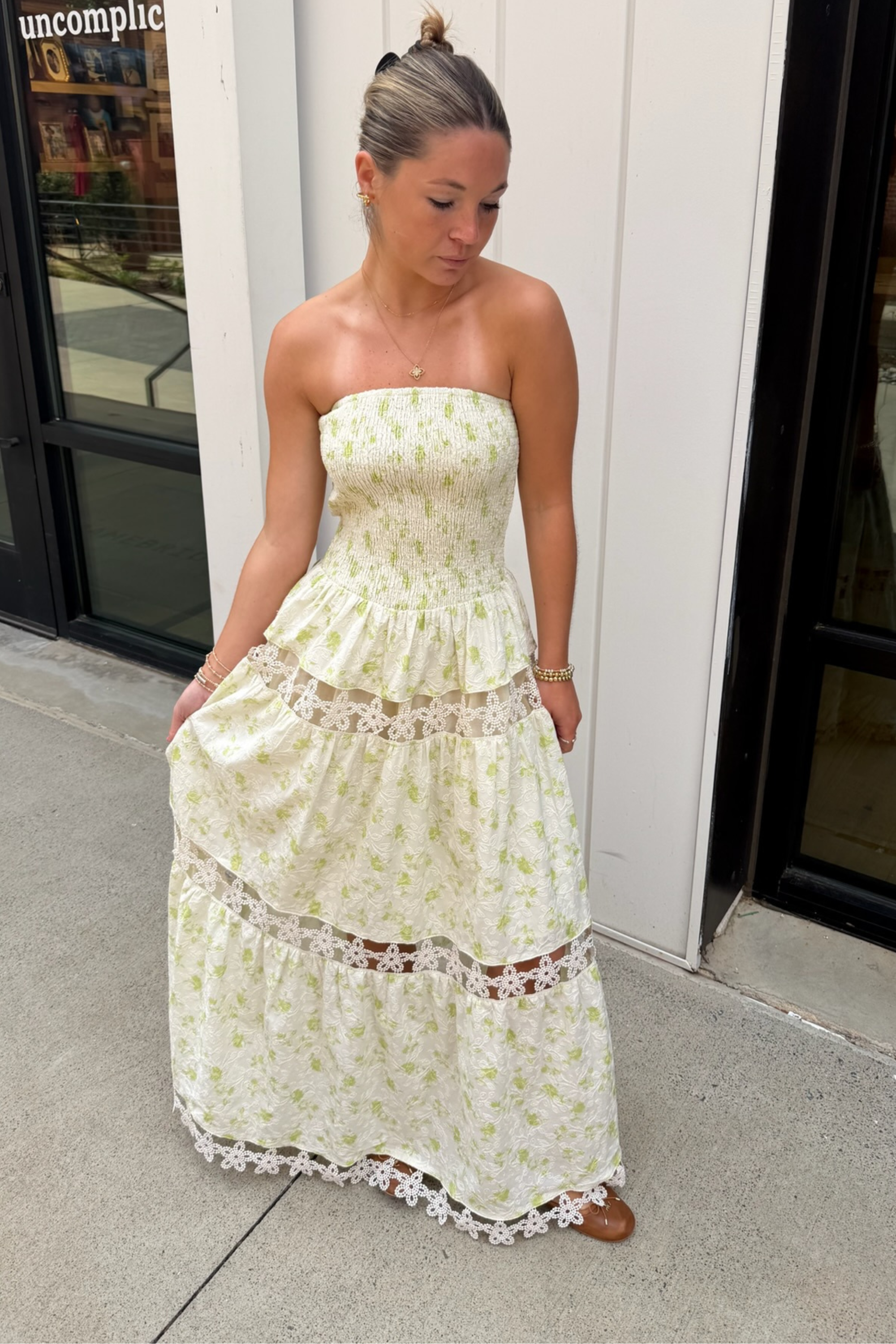strapless eyelet dress Off White Detail Mini Bust 34 Deasia dress - ASTR the