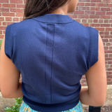 Sam Short Sleeve Sweater - Navy