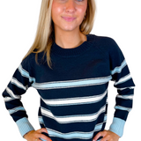 Keyes Stripe Sweater - Navy