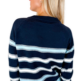 Keyes Stripe Sweater - Navy