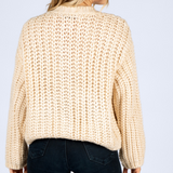Zelle Chunky Knit Cardigan - Creme