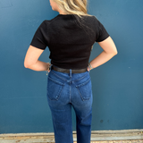 Cargo Pocket Wide Leg Jean - Dark Denim