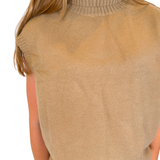 Colbie Mockneck Sweater Vest - Camel