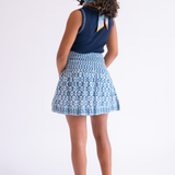Sandy Smocked Mini Skirt - Wavy Dark Teal