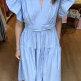 Fiona Flutter Sleeve Midi Dress - Chambray