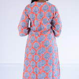 Katharine Bell Sleeve Maxi Caftan - Shells Peach Navy