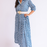Taylor Collared Button Down Maxi Dress - Wavy Dark Teal