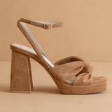 Zoey Knotted Platform Fall Heel - Almond