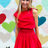 Pia Drop Waist Mini Dress - Red