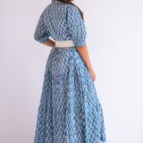 Taylor Collared Button Down Maxi Dress - Wavy Dark Teal