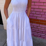 Eliza One Shoulder Maxi Dress - White