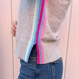 Rainbow Stripe Sweater - Fog