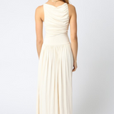 Brinley High Neck Jersey Maxi Dress - Cream