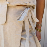 Devyn Mini Tie Skirt - Beige