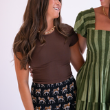 Jersey Crop Tee - Coffee Bean