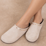 Robin Studded Suede Fall Mule - Sand
