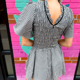 Beck Gingham Mini Dress - Black
