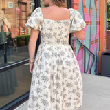 Vivi Floral Midi Dress - Ivory