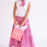 Britt Fall Smocked Midi Skirt - Wavy Magenta