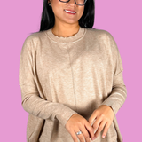 Marie Round Neck Sweater - Oatmeal