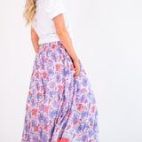 Britt Smocked Maxi Skirt - Hibiscus White