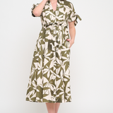 Emerald Canopy Midi Shirt Dress - Olive