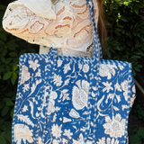 Emily Large Zipper Tote - Cobalt Mum