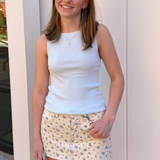 Evelyn Denim Skort - Flower
