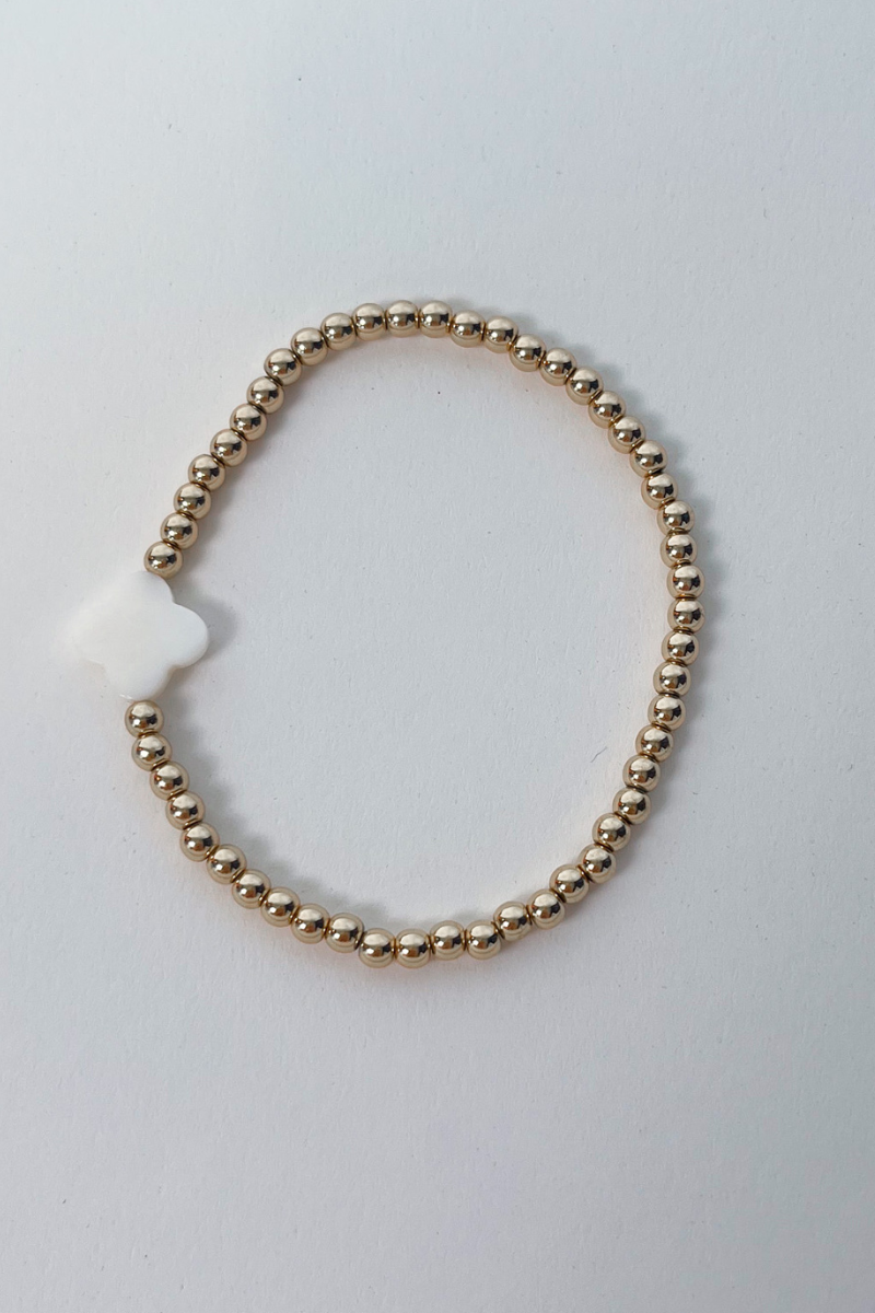 Everyday Clover Bead Bracelet - Pearl