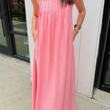 Emmie Pleated Maxi Dress - Blush