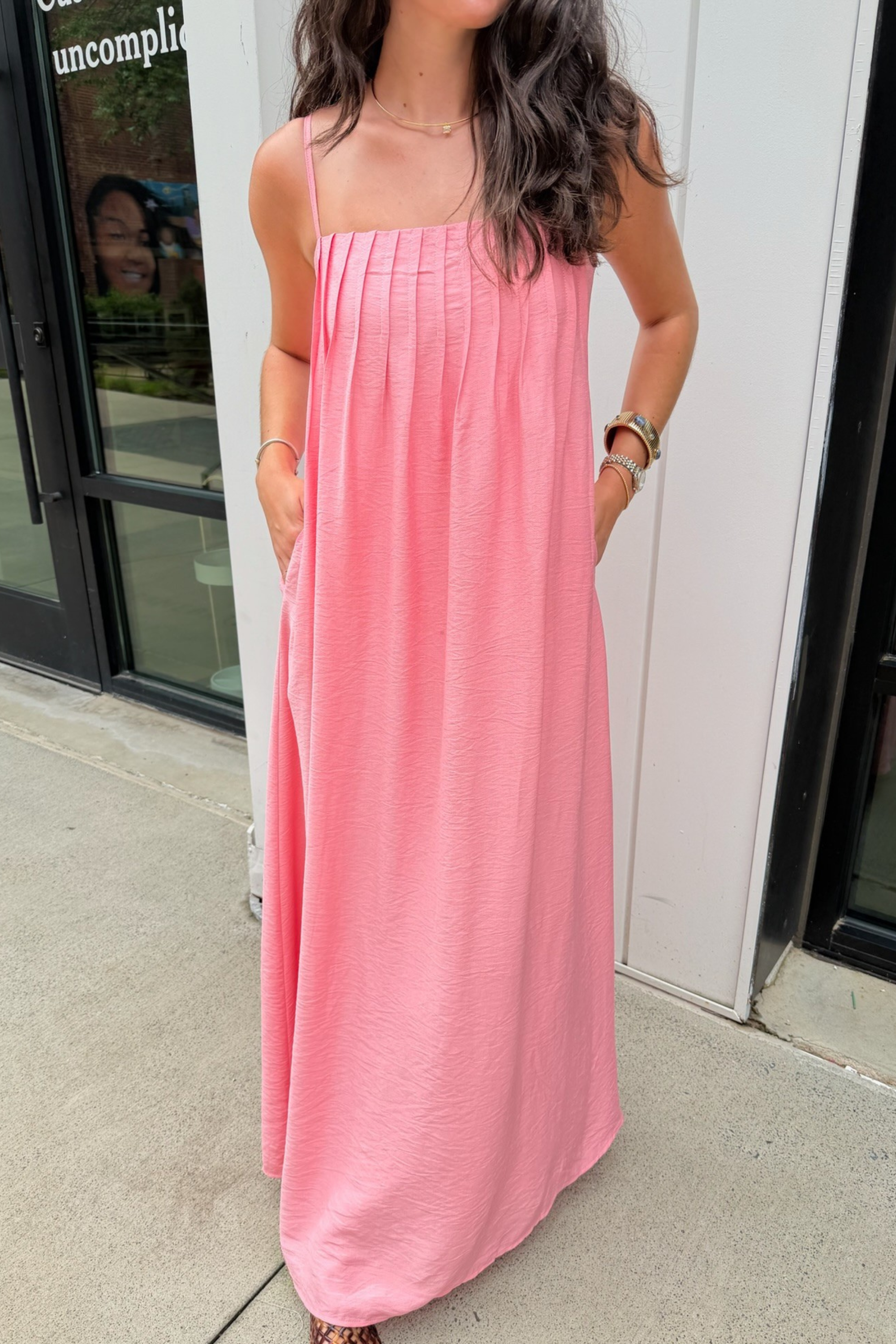 Emmie Pleated Maxi Dress - Blush
