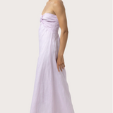 Melody Strapless Linen Maxi Dress - Lilac