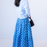 Britt Smocked Midi Skirt - Jellyfish Cornflower
