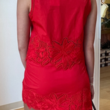 Lina Eyelet Mini Skirt - Red
