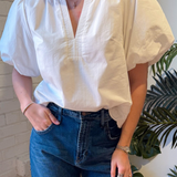 Bailee Bubble Sleeve Top - Off White