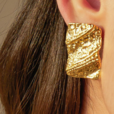 Bellezza Rectangular Wavy Bold Stud