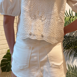 Evelyn Denim Skort - White