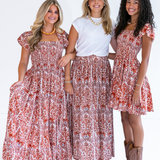 Lil Smocked Maxi Dress - Blossom Orange