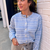 Posey Striped Cardigan - Blue