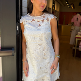 Greta Eyelet Mini Dress - White