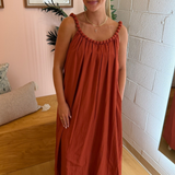 Serena Flowy Maxi Dress - Rust