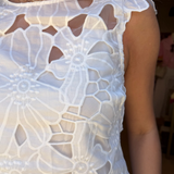 Greta Eyelet Mini Dress - White