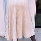 Gracie Pleated Knit Skirt - Ivory